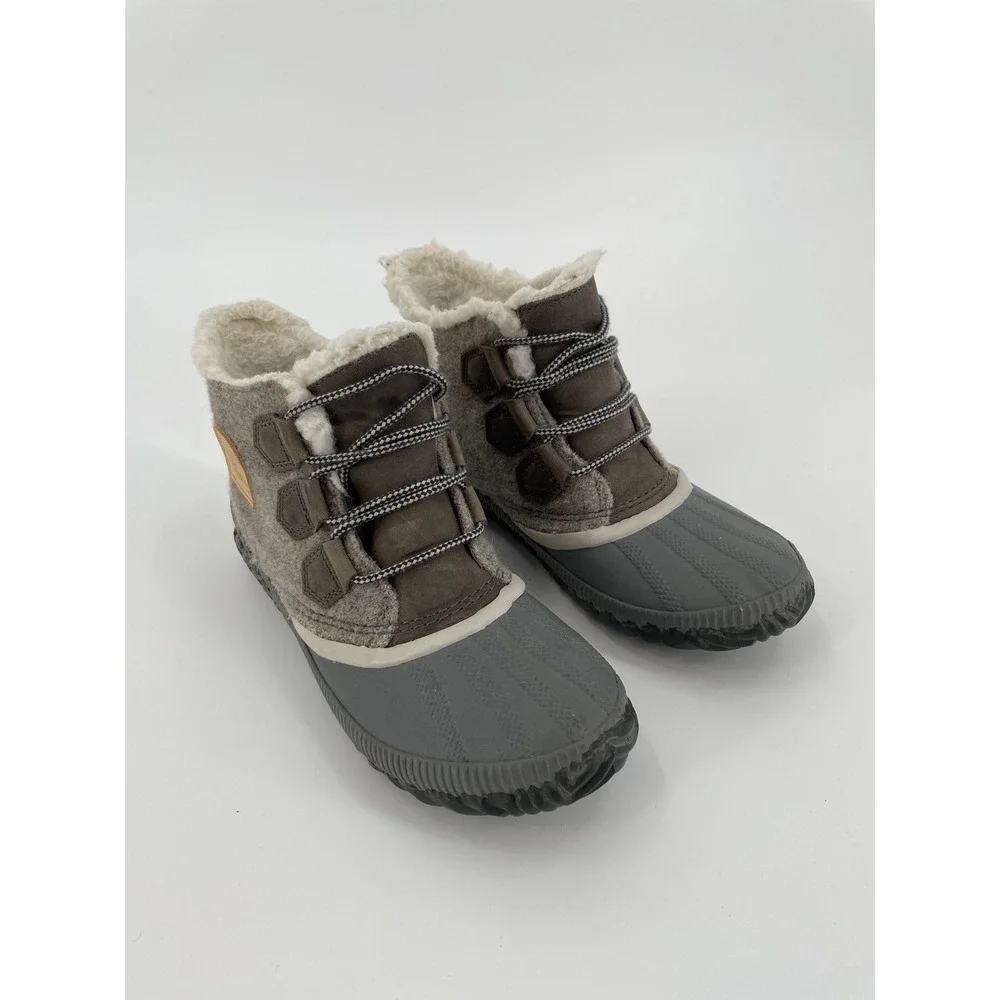 Sorel Out N About Plus Felt Waterproof Duck Boots Quarry Gray‎ Womens 7.5
